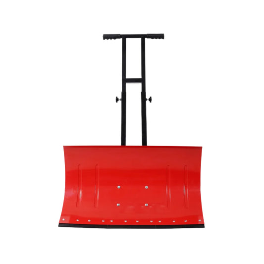 Dual Bar Snow Shovel with Wheels – 29" Heavy-Duty Steel Snow Pusher with Adjustable Handle
