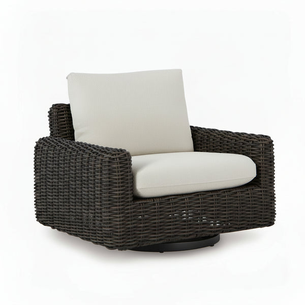 Kimora - Swivel Glider Lounge With Cushion - Beige / Dark Brown