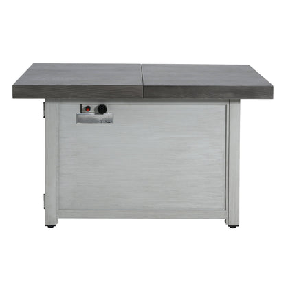 Extendable Rectangle Aluminum Fire Pit Table – 50,000 BTU, Dark Grey