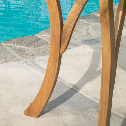 Acacia Wood 5-Piece Patio Dining Set with Rectangular Table - Teak
