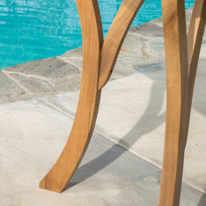 Acacia Wood 5-Piece Patio Dining Set with Rectangular Table - Teak