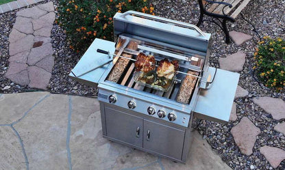 KOKOMO Professional 4 Burner 32 Inch Cart Model BBQ Grill With Lights & Locking Casters