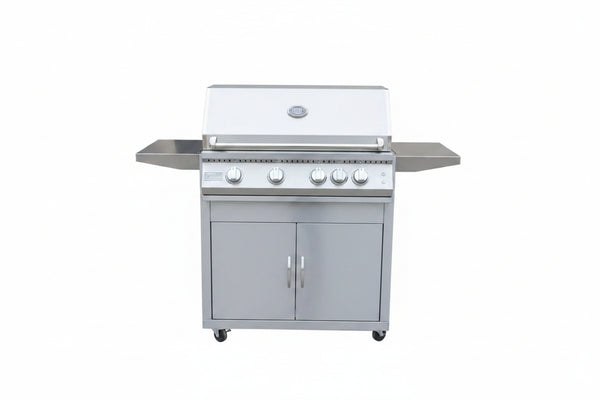 KOKOMO Professional 4 Burner 32 Inch Cart Model BBQ Grill With Lights & Locking Casters