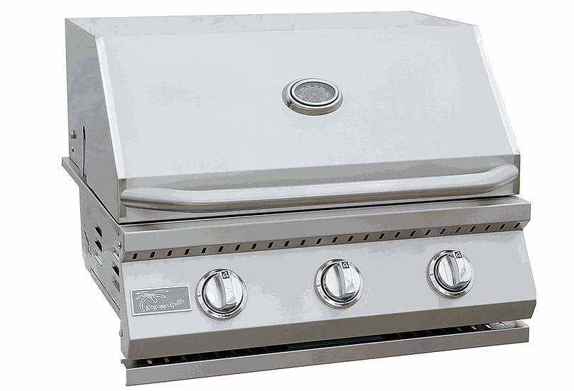 Kokomo 3 Burner 26 inch Cart Model BBQ Grill With Locking Casters