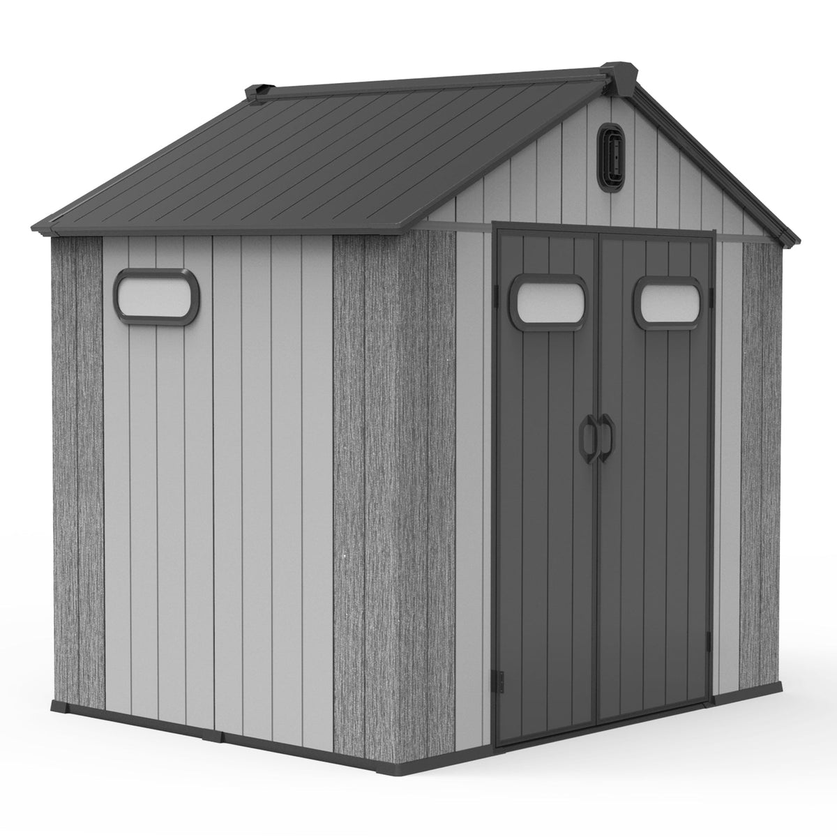 8' x 6' Resin Outdoor Storage Shed with Lockable Door - Taupe/Gray
