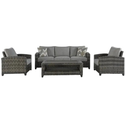 Oasis Court - Sofa, Chairs, Table Set (Set of 4) - Gray