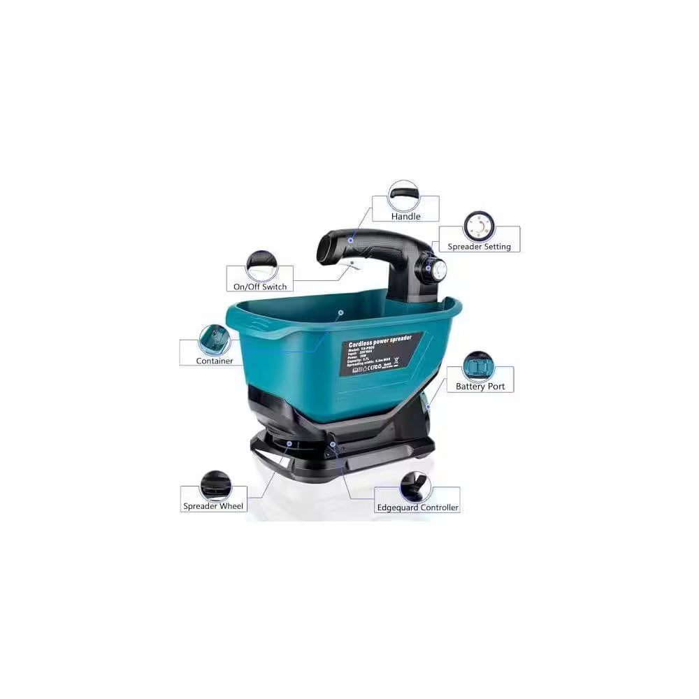 3.84 Lb. Plastic Handheld Power Spreader for Salt, Seed, Fertilizer, Ice Melt Year-Round Lawn and Snow Coverage