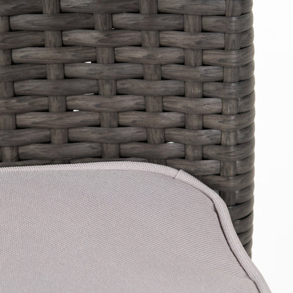 5‑Piece Outdoor Rattan Dining Set – Faux Rattan Table & 4 Arm Chairs with Water‑Resistant Cushions