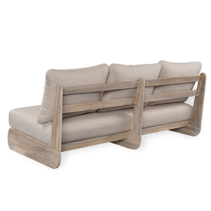Outdoor Acacia Lazy 5‑Seater Chat Set with Water‑Repellent Cushions – Teak Finish