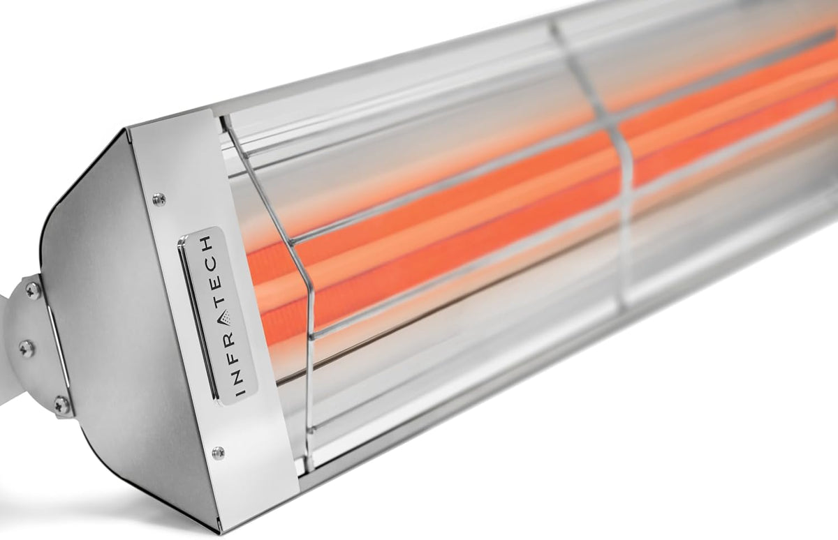 WD-6028 SS Stainless Steel Dual Element Fixture Electric Patio Heater 61.25" Long, 6000 Watt, 208 Volts, Stainless Steel Finish
