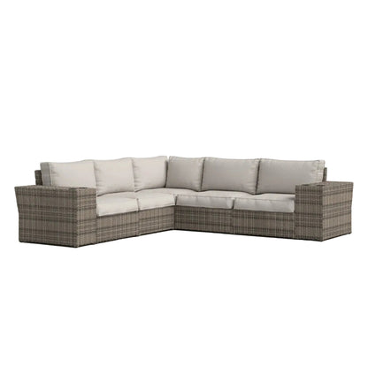 LSI 102'' Wide Outdoor Wicker Patio Sectional with Cushions