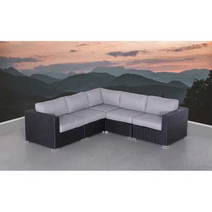 LSI Fully Assembled 94" Wicker Patio Sectional with Weather-Resistant Cushions