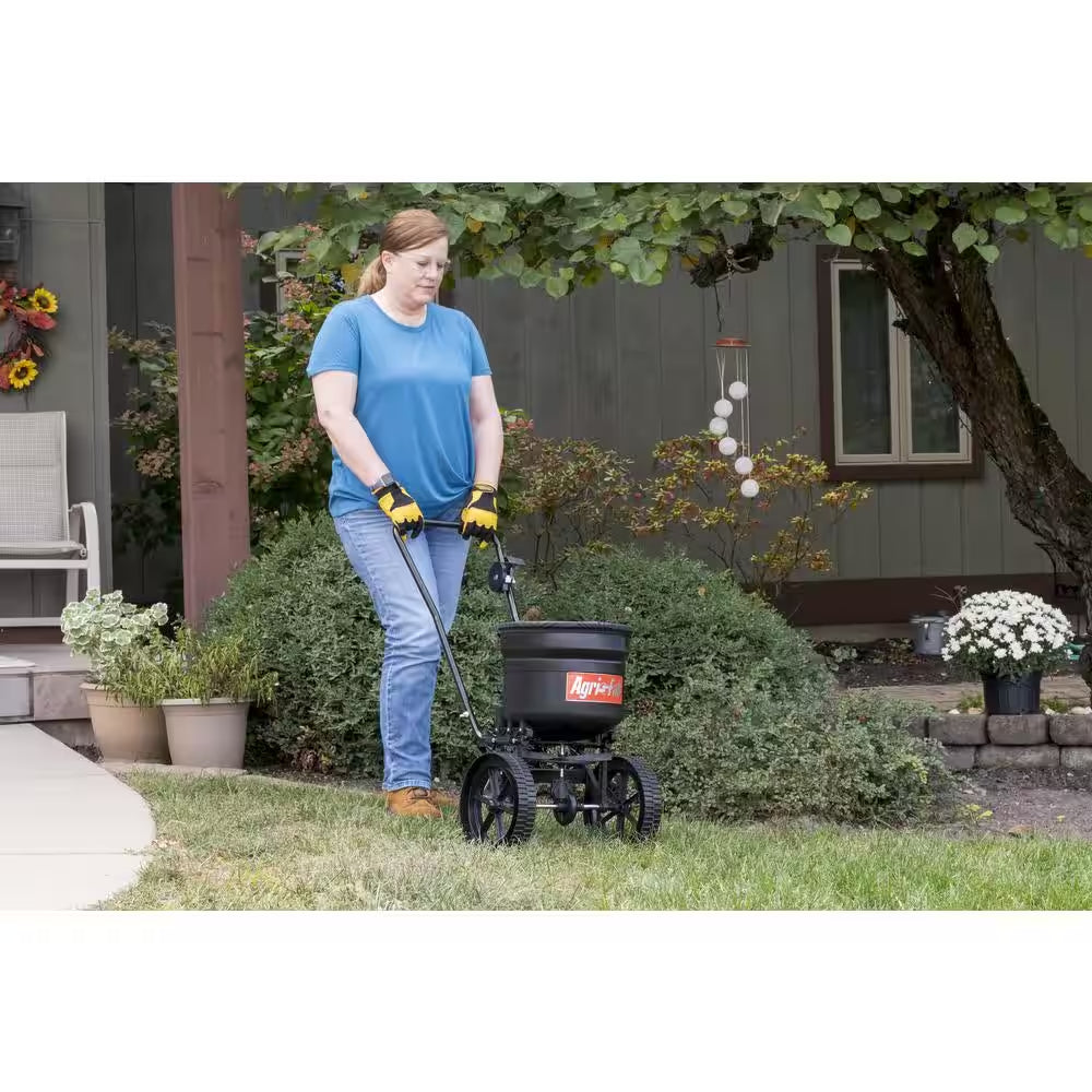 50 Lbs. Capacity Side Deflector Push Broadcast Spreader for Seed, Fertilizer and Ice Melt