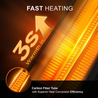 1500 Watt Indoor Outdoor Black Metal Electric Infrared Heater with 4 Heat Levels, Timer, Touch Controls, 1-Piece