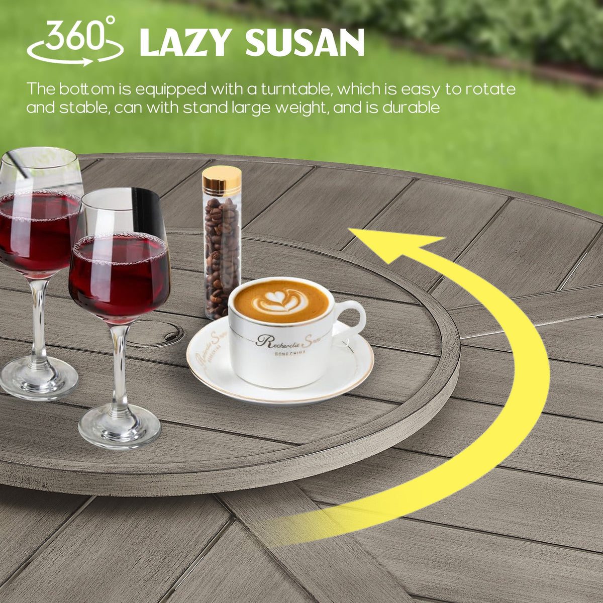 Azur Patio Round Dining Table Sets With Armless Chair And Sunbrella® Cushions