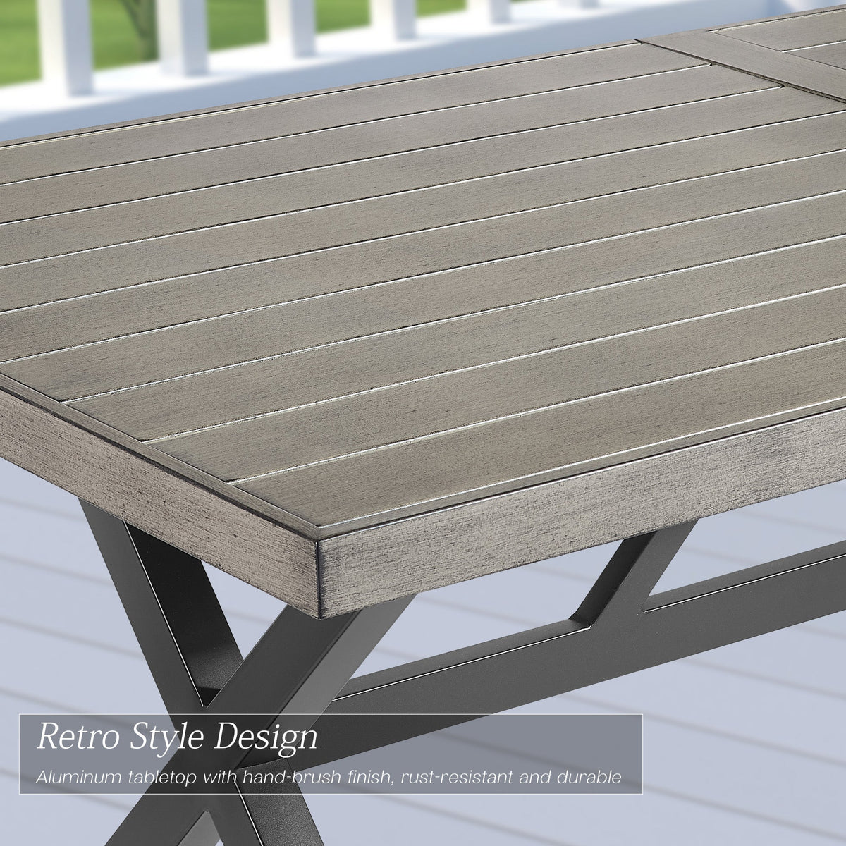 Azur 82.5"  Rectangular Outdoor Dining Set with Sunbrella® Cushions