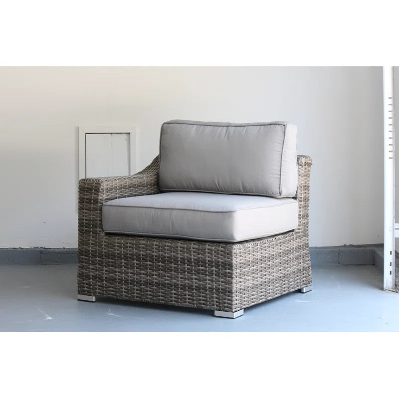 Fully Assembled 66" Wide Outdoor Wicker Loveseat with Plush Cushions