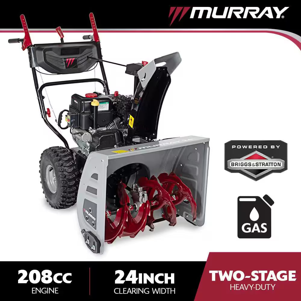 24 In. 208Cc Self-Propelled 2-Stage Gas Snow Blower with Electric Start