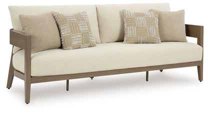 Serene Bay -Outdoor Sofa With Cushion - Dark Brown / White