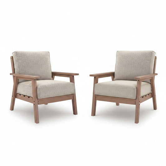 Grover Beach - Lounge Chair With Cushion (Set of 2) - Driftwood