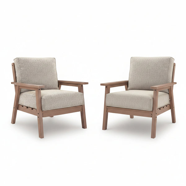 Grover Beach - Lounge Chair With Cushion (Set of 2) - Driftwood