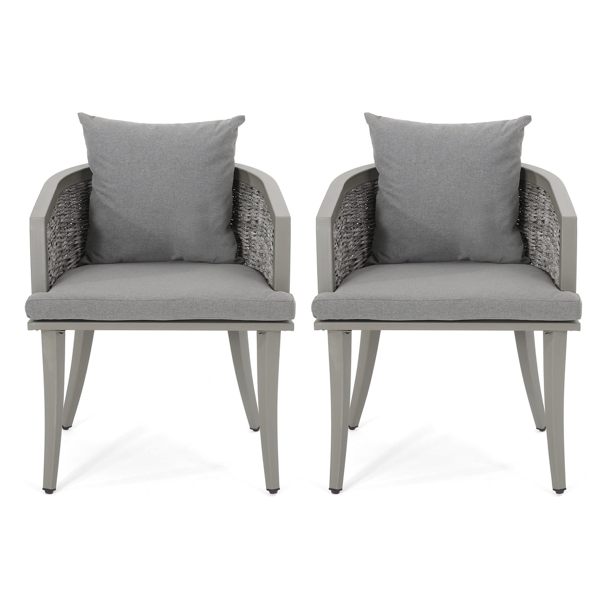 Pebble Chair Set with Waterproof Fabric - Grey