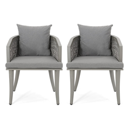 Pebble Chair Set with Waterproof Fabric - Grey
