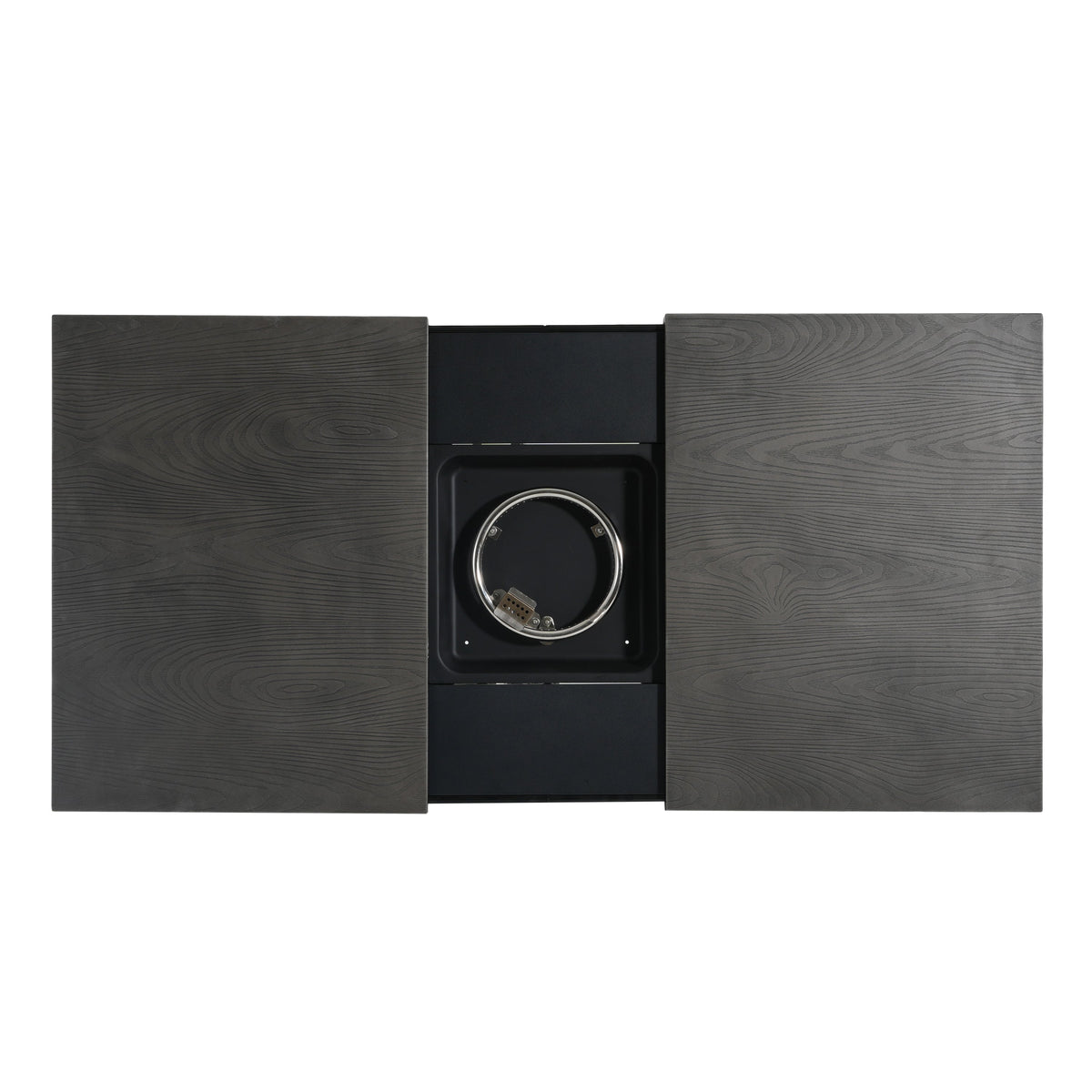 Extendable Rectangle Aluminum Fire Pit Table – 50,000 BTU, Dark Grey
