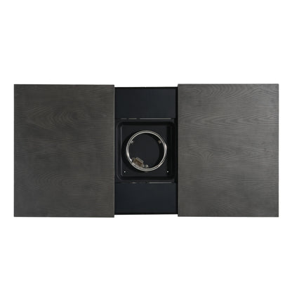 Extendable Rectangle Aluminum Fire Pit Table – 50,000 BTU, Dark Grey