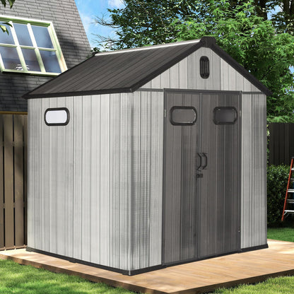 8' x 8' Weather-Resistant Resin Outdoor Storage Shed