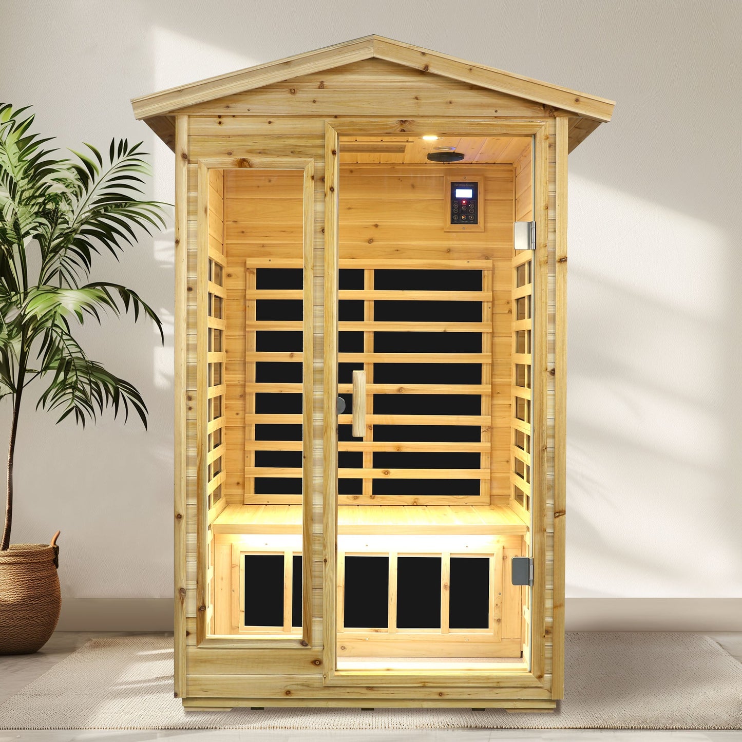 Two Person Far Infrared Old Fir Outdoor Sauna Room