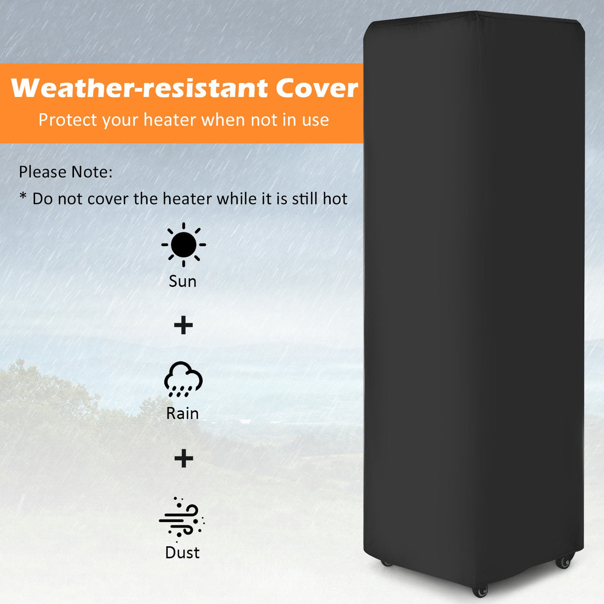 41,000 BTU Outdoor Propane Patio Heater – Glass Flame Display & Portable Design
