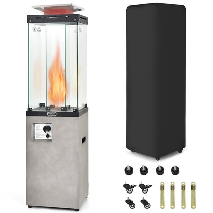 41,000 BTU Outdoor Propane Patio Heater – Glass Flame Display & Portable Design