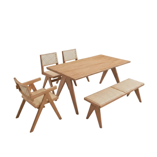 Velentina - 5 Pieces Patio / Outdoor Dining Set - Natural
