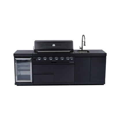 Castelle Flame Belmont 43-Inch 6-Burner Stainless Steel Outdoor BBQ Kitchen Grill Island