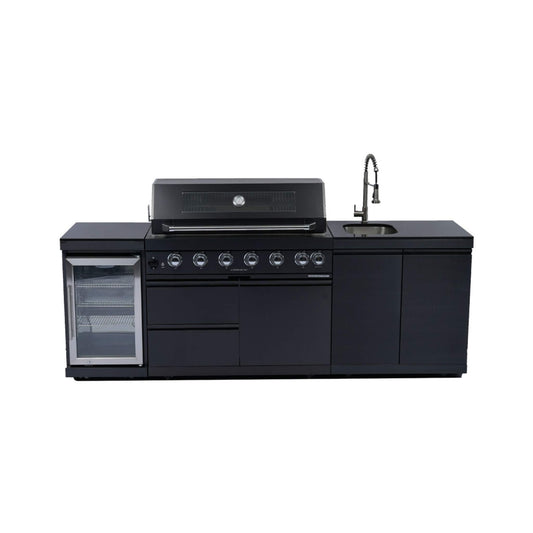 Castelle Flame Belmont 43-Inch 6-Burner Stainless Steel Outdoor BBQ Kitchen Grill Island