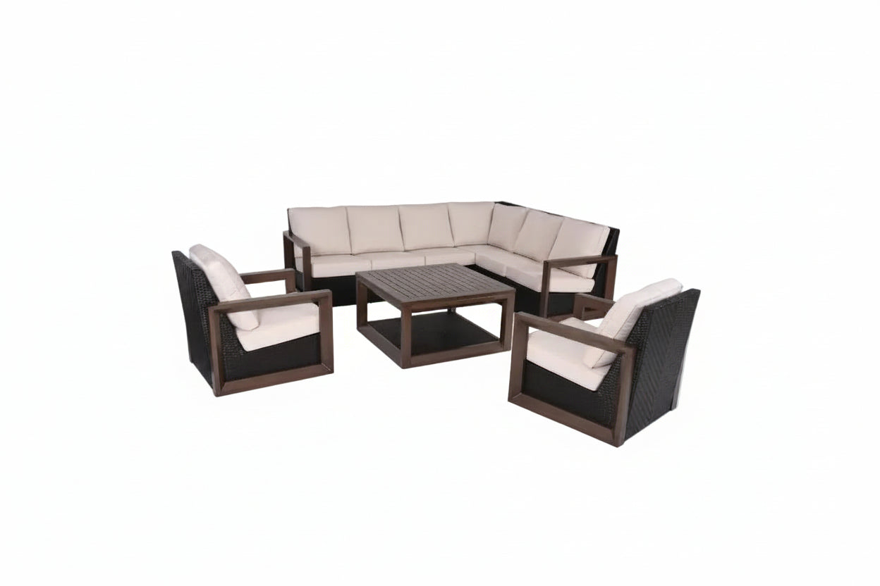 Delano 5-Piece Wicker Sectional Sofa Set