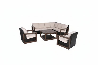 Delano 5-Piece Wicker Sectional Sofa Set