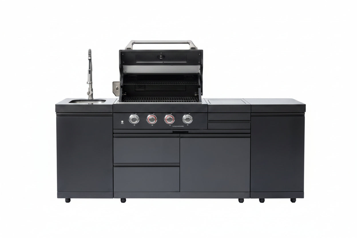46-Inch 4-Burner Stainless Steel Gas Outdoor Kitchen Barbecue Island Grill