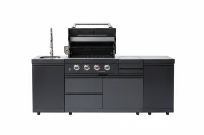 46-Inch 4-Burner Stainless Steel Gas Outdoor Kitchen Barbecue Island Grill