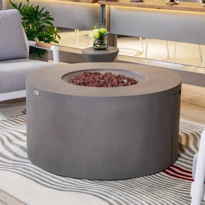 Elementi Pacaya 43" Round GFRC Outdoor Fire Table – OFG311 (45,000 BTU)