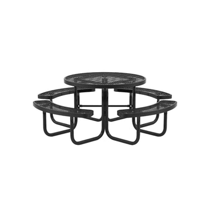 Outdoor Round Picnic Table Set for 8 — 45" Thermoplastic‑Coated Metal Table & Benches