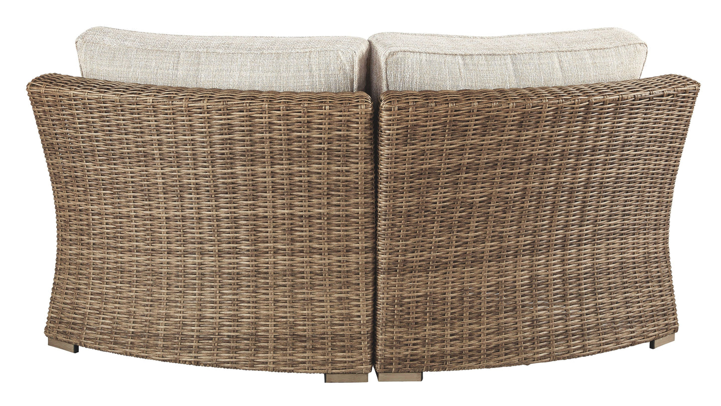 Beachcroft - Curved Corner Chair w/Cushion - Beige