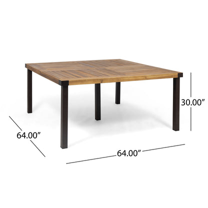 9‑Piece Acacia Wood Outdoor Patio Dining Set