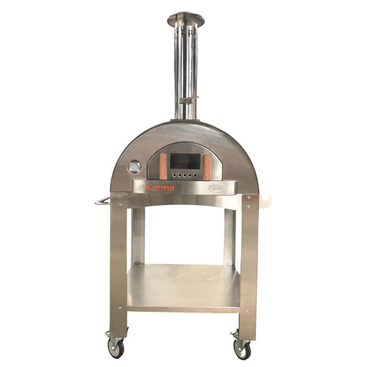 WPPO Karma 32" Wood‑Fired Outdoor Oven – Premium 304 Stainless Steel Pizza Oven with R3 Insulation
