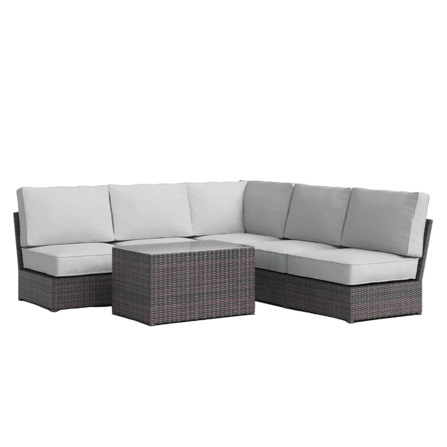 Modular 4 Person Outdoor Seating Group With Cushions - Espresso