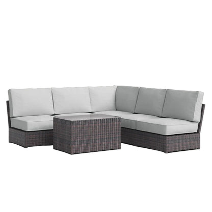Modular 4 Person Outdoor Seating Group With Cushions - Espresso