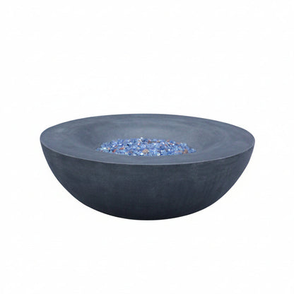 42 Inch Outdoor Concrete Propane gas Fire Pit bowl in Dark Gray color