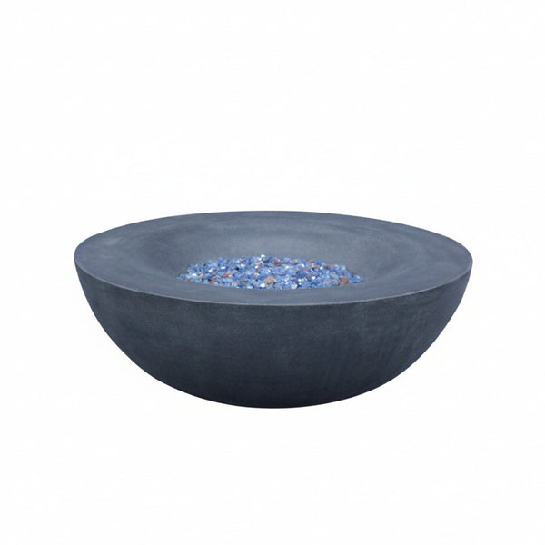 42 Inch Outdoor Concrete Propane gas Fire Pit bowl in Dark Gray color
