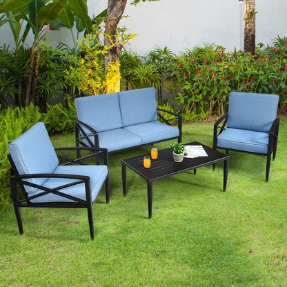 Aimee Lii 4 Piece Patio Furniture Set Aluminum Frame Cushioned Sofa